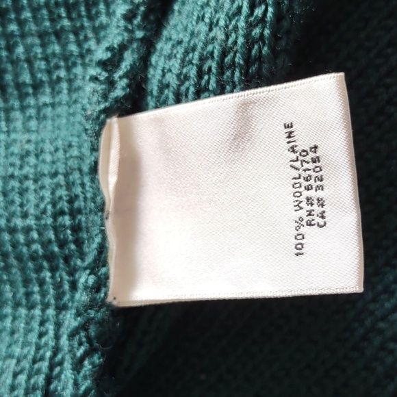 Charlie & Robin Size Small 100% Wool Green Floral Crochet Hook Loop Sweater - Picture 15 of 16